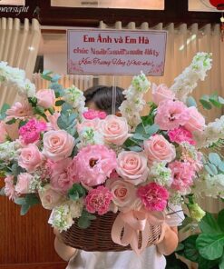 giỏ hoa vạn sự may mắn