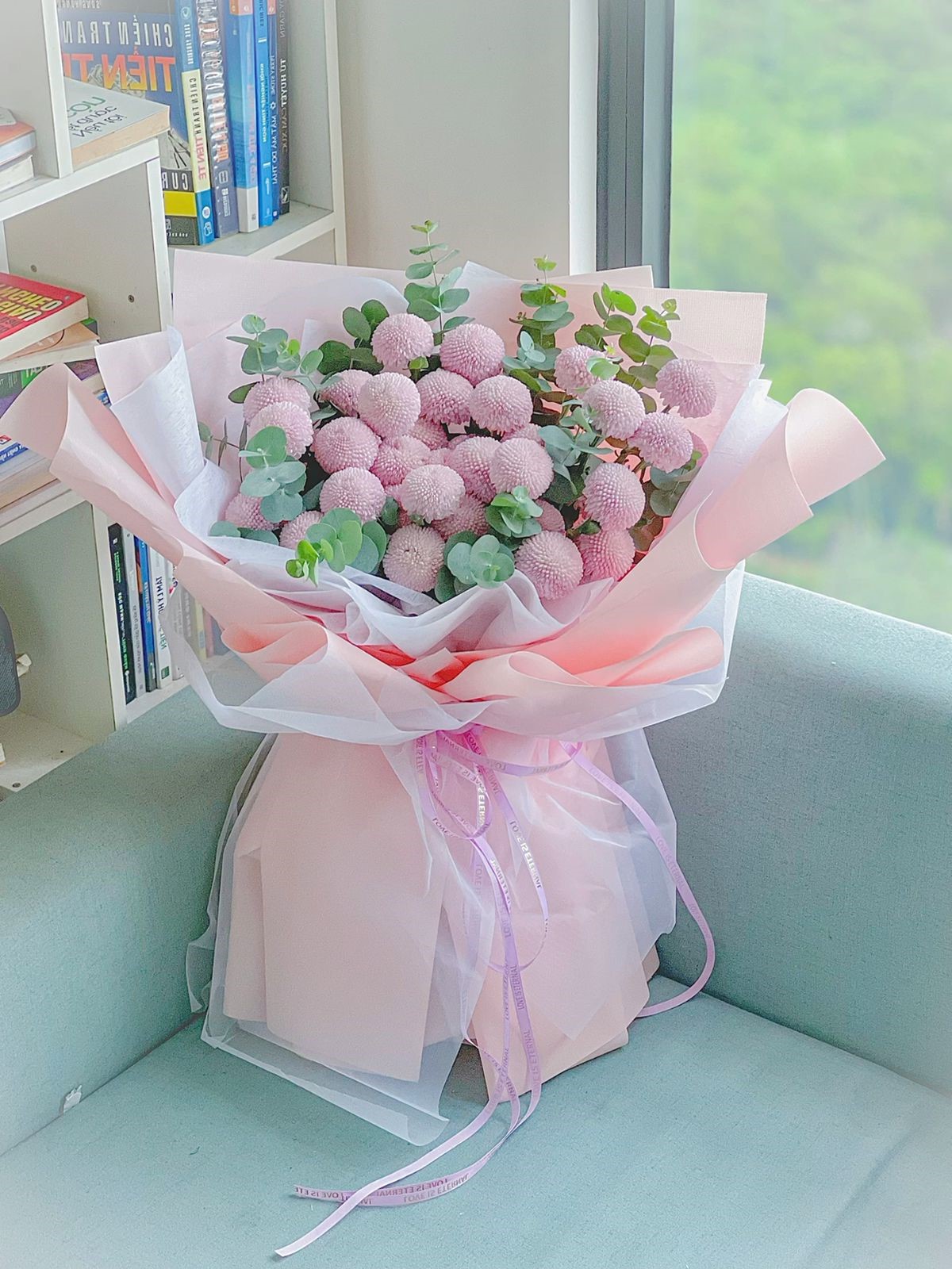 Bó hoa cúc pingpong