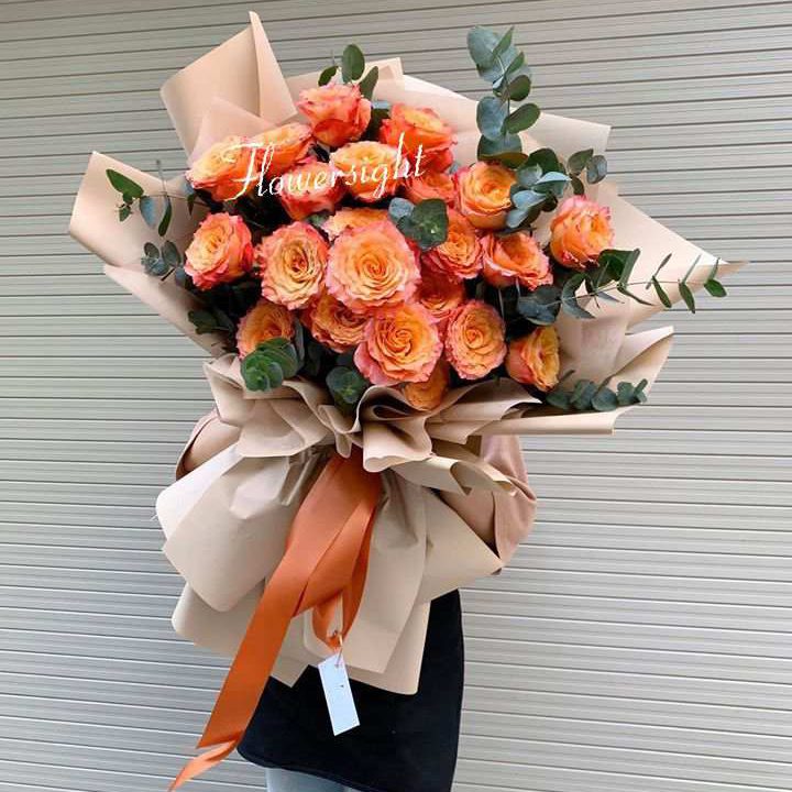 Told me - bó hoa hồng cam spirit được mua nhiều tại shop hoa FlowerSight