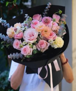 Bó hoa hồng giấy đen Sun raise-bh 053