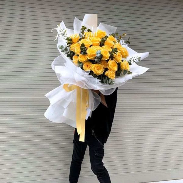 Bó hoa hồng vàng