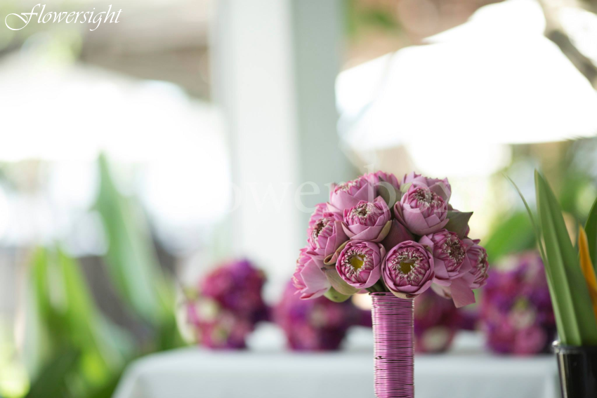 hoa cưới sen hồng