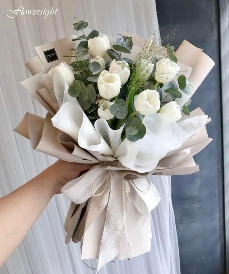 Hoa tulip trắng tinh khôi