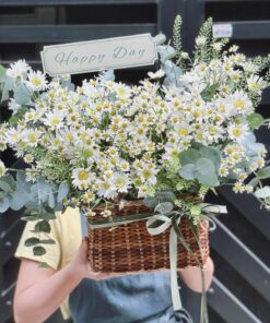 Giỏ hoa cúc tana đáng yêu - Giỏ hoa đáng yêu