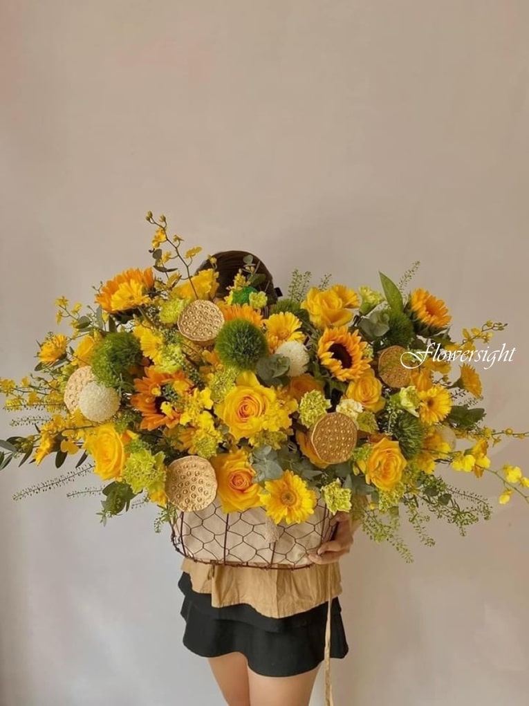 Giỏ hoa hướng dương