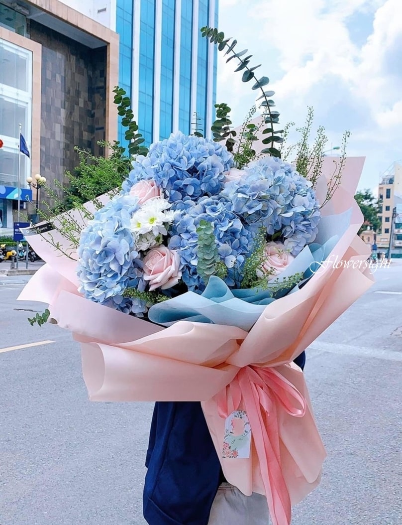 Mẫu hoa sinh nhật tháng 3 đẹp - hoa cẩm tú cầu