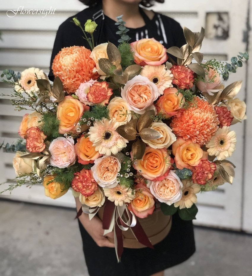 Sang trọng cùng hộp hoa đẹp chúc mừng kỷ niệm ngày cưới