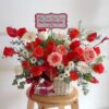 giỏ hoa hồng đỏ Sắc thắm