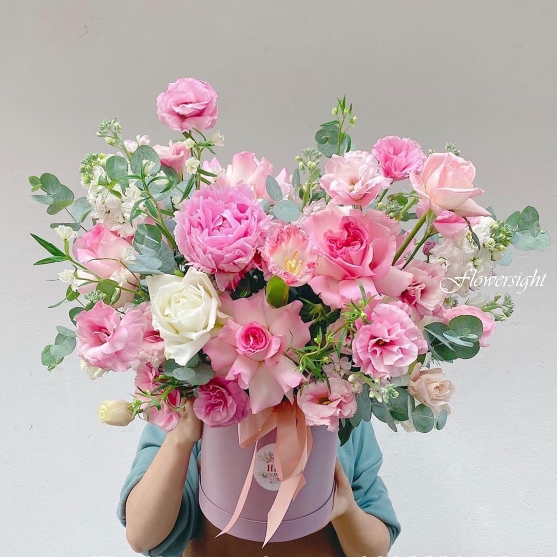 giỏ hoa hồng Ngày thơ mộng