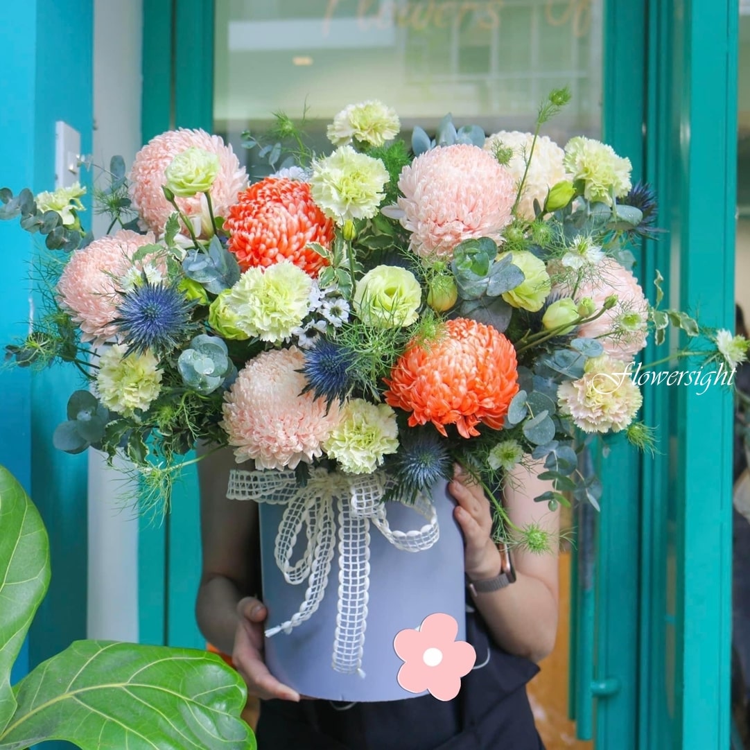 giỏ hoa tươi mẫu đơn Lời chúc mừng