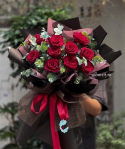 bó hoa hồng đỏ đẹp "Hạnh phúc tuyệt vời"