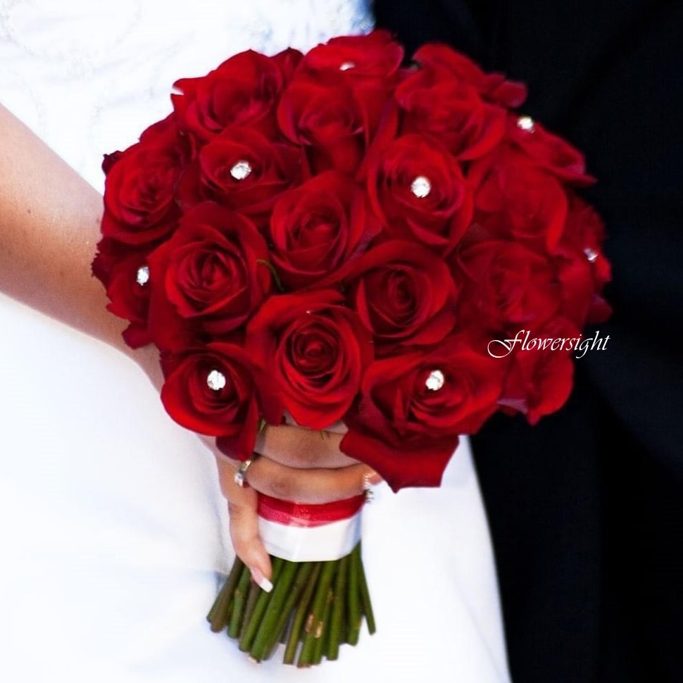 Bó hoa cưới hoa hồng