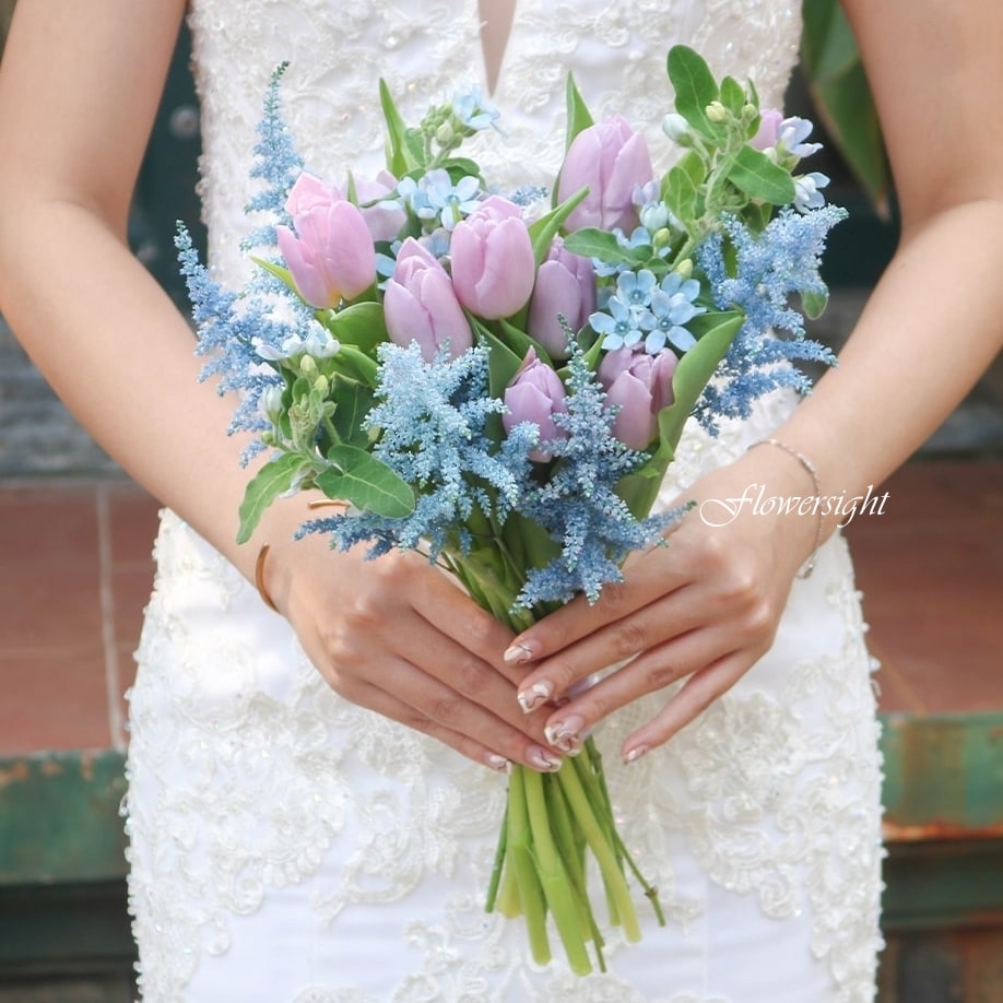 hoa cưới tulip tím Kiêu Sa