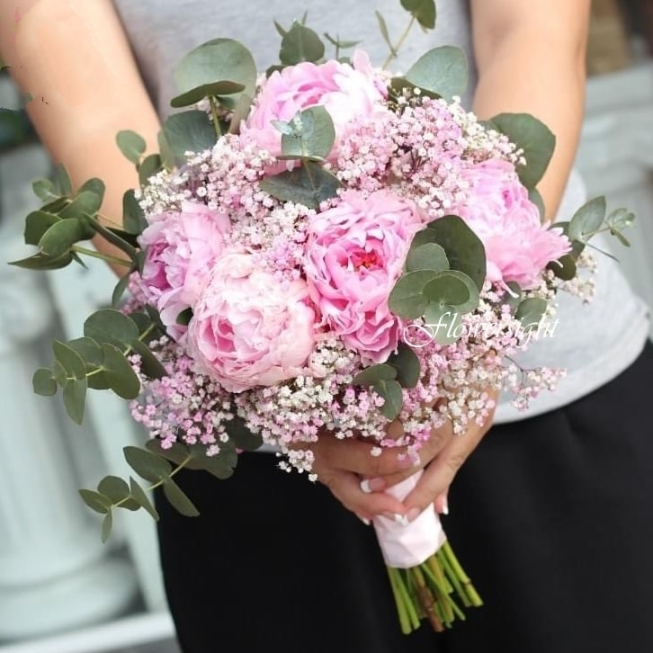 hoa cưới cầm tay peony