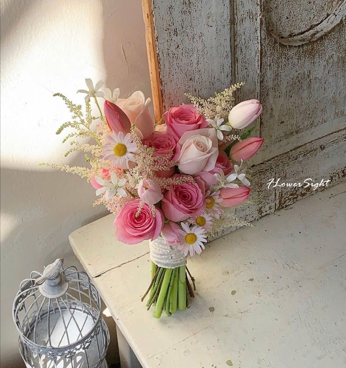 hoa cưới tulip hồng