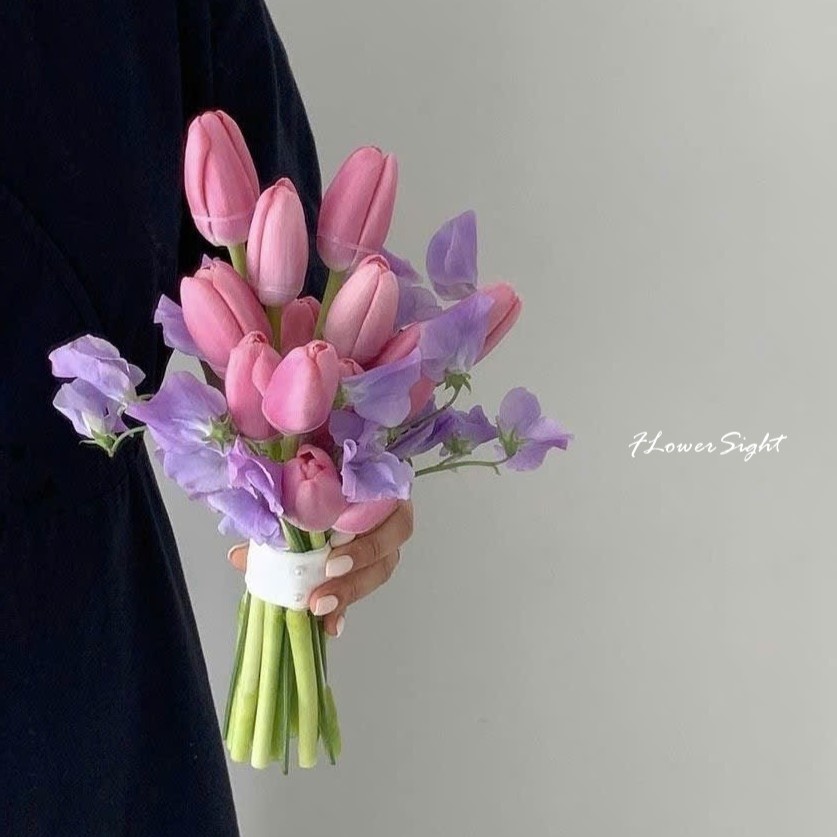 Hoa cưới tulip màu tím