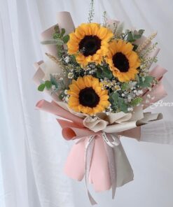 hoa tốt nghiệp giấy gói màu hồng "Lời ca"