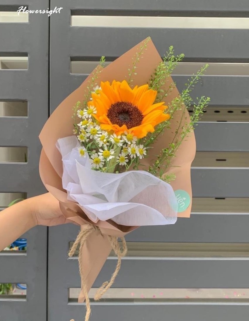 Bó hoa hướng dương 1 bông đơn giản