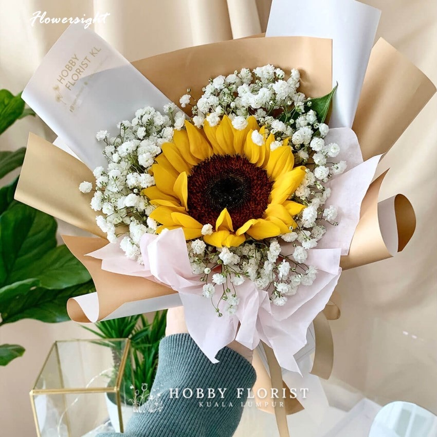 Bó hoa hướng dương 1 bông thích hợp để làm quà tặng người thương