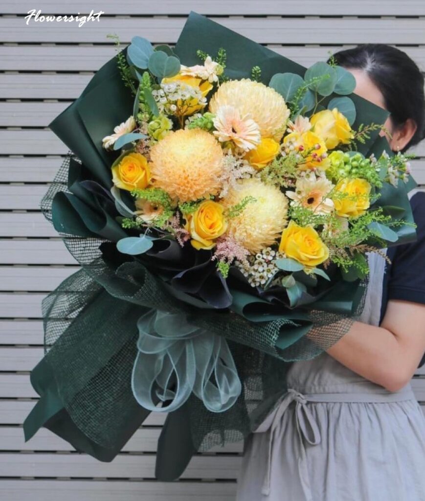 Cúc mẫu đơn vàng quyền lực