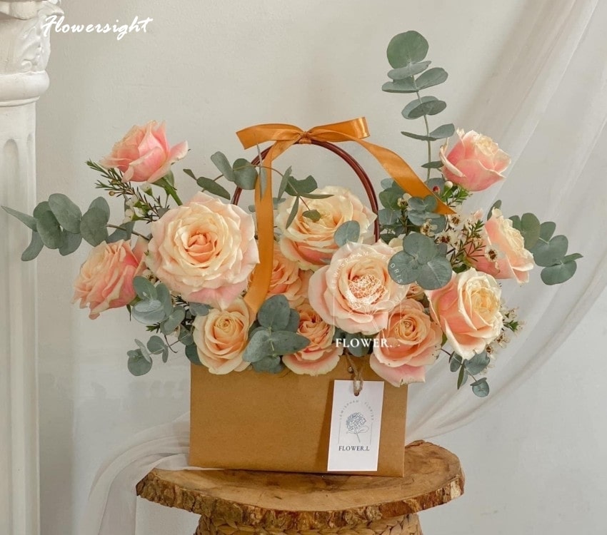 Giỏ hoa theo phong cách Hàn Quốc