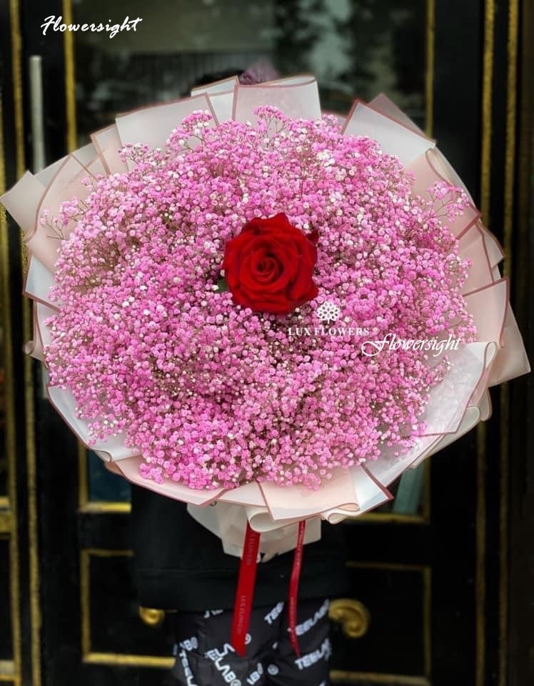 Hoa baby mix hoa hồng