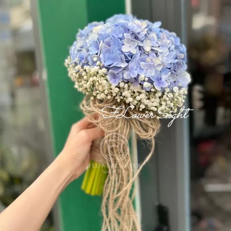 Bó hoa cưới cẩm tú cầu