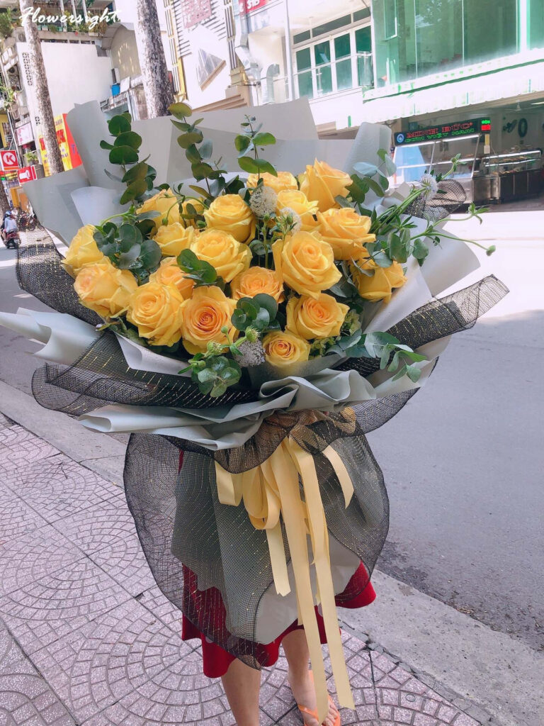 Hoa hồng vàng kem