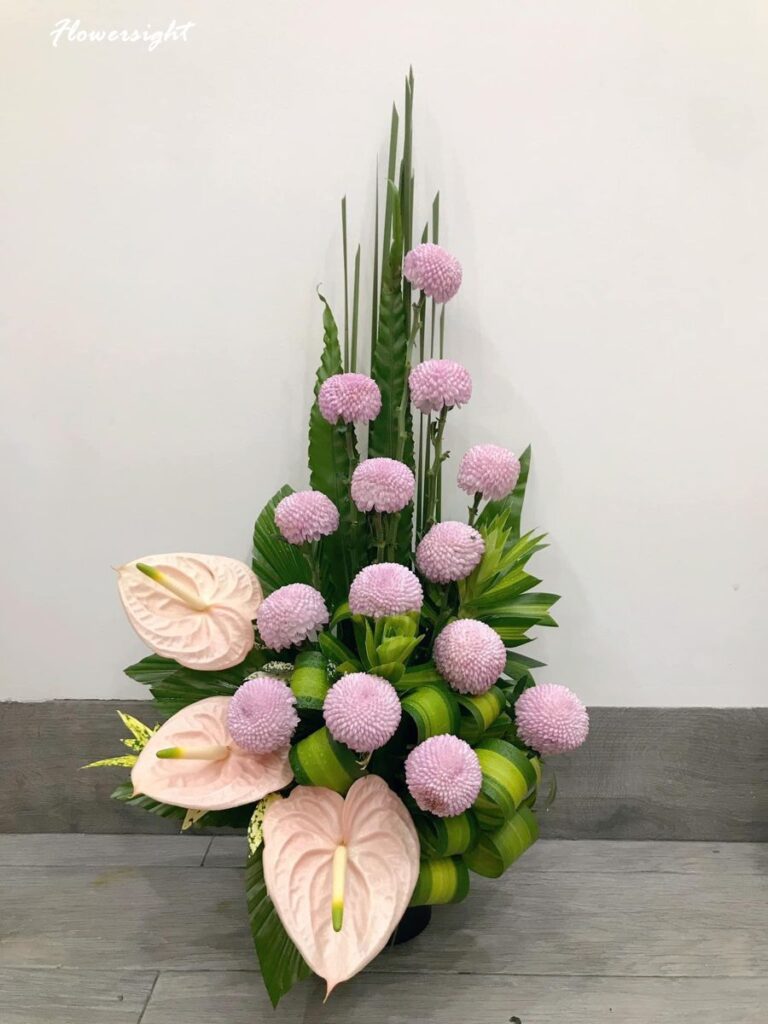 mẫu hoa cúc Ping Pong đẹp chưng bàn thờ