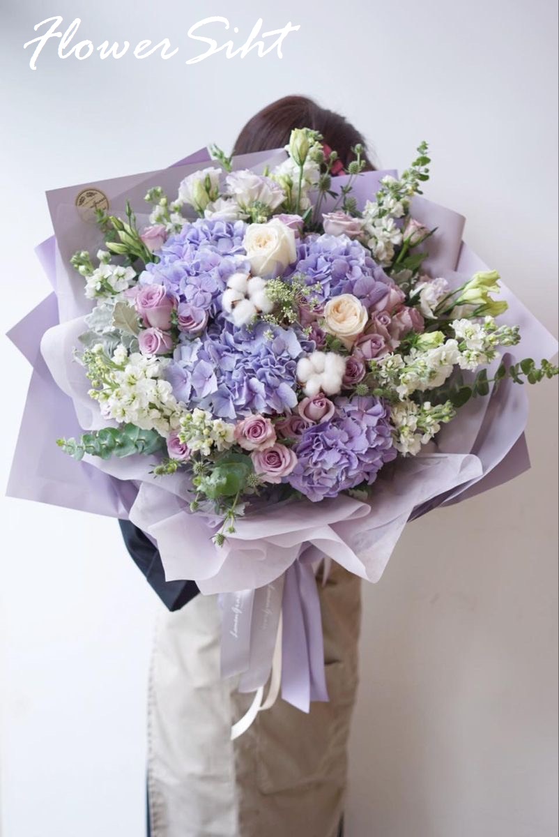 Bó hoa cẩm tú cầu màu tím tặng sinh nhật