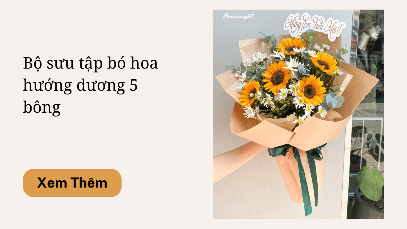Bó hoa hướng dương 5 bông