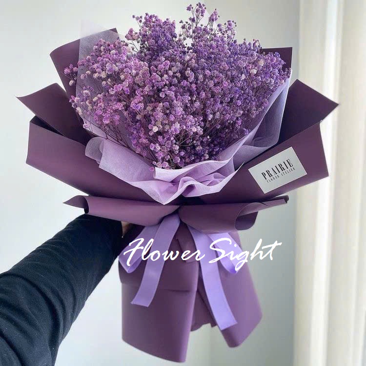 Bó hoa sinh nhật baby tím