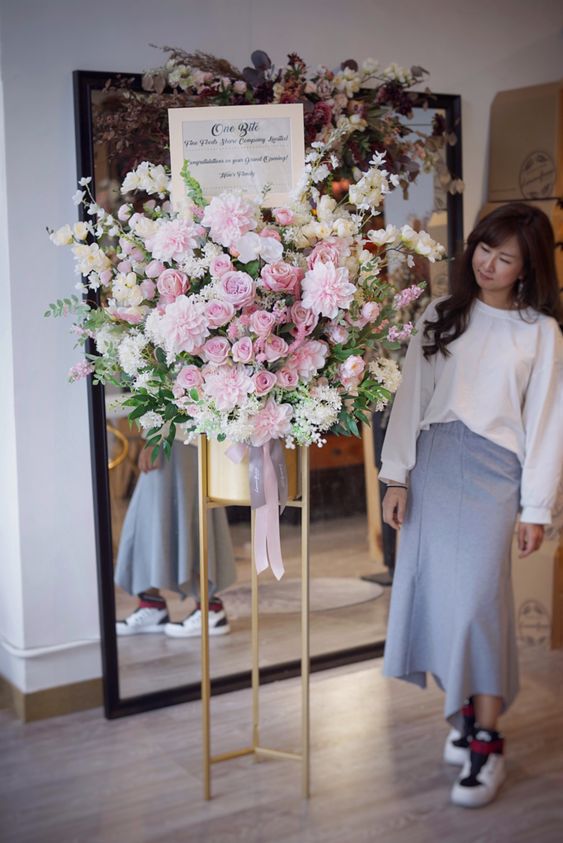 Lẵng hoa cưới một tầng