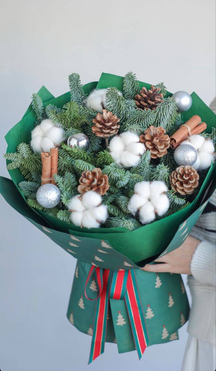 Bó hoa Noel dễ thương