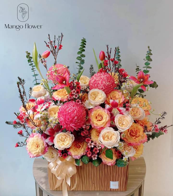 Giỏ hoa cúc mẫu đơn Garden of joy