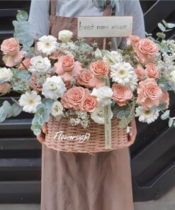 Giỏ hoa màu ca phê - Tràn ngập cảm xúc - caphe