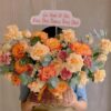 Giỏ hoa tươi màu cam "Giai Điệu Hạnh Phúc"
