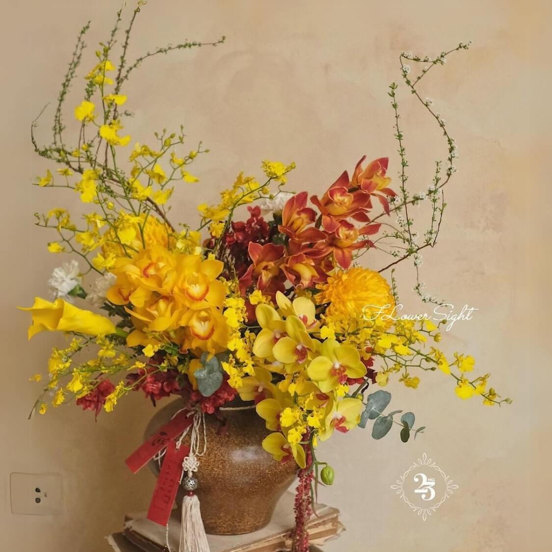 Bình hoa chúc mừng ngày tết 