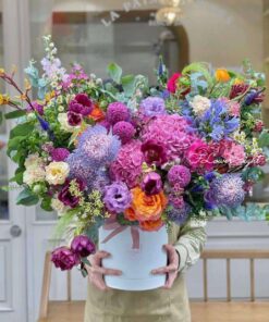 Hộp hoa tươi màu tím xanh "Nụ cười"