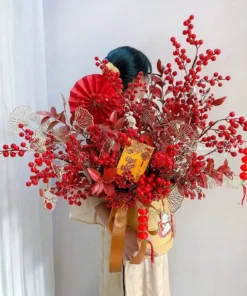 lẵng hoa để bàn ngày tết "Hương Nồng Xuân"