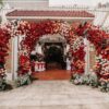 cổng cưới hoa đỏ