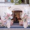 cổng hoa cưới tone hồng