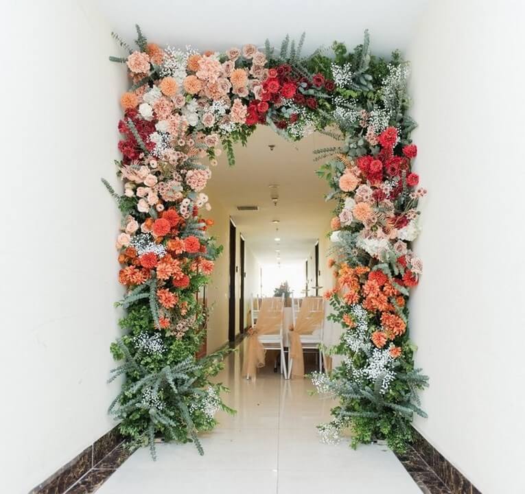 cổng hoa cưới vuông