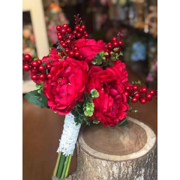 hoa cưới mẫu đơn đỏ