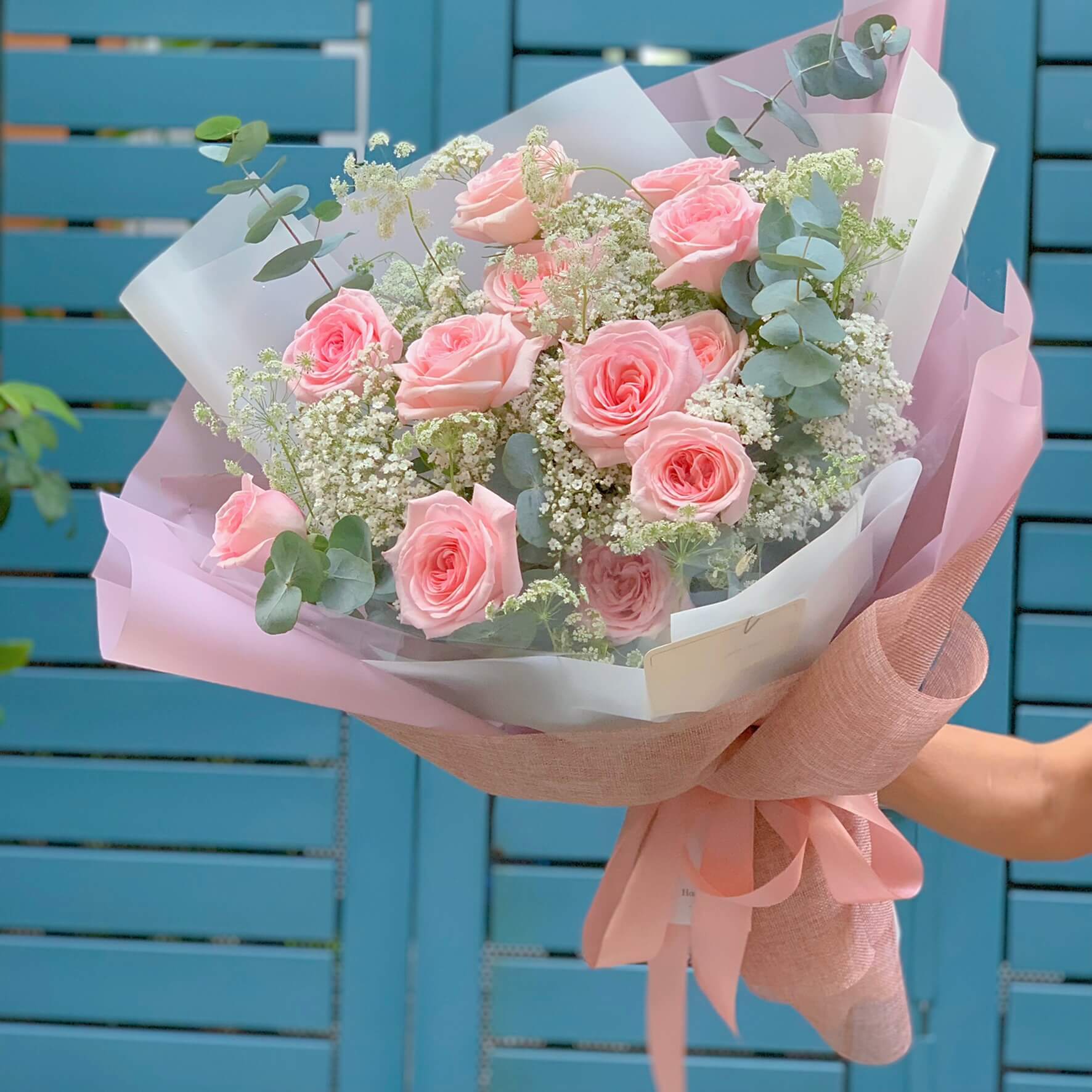 Bó hoa hồng 12 bông hồng vàng