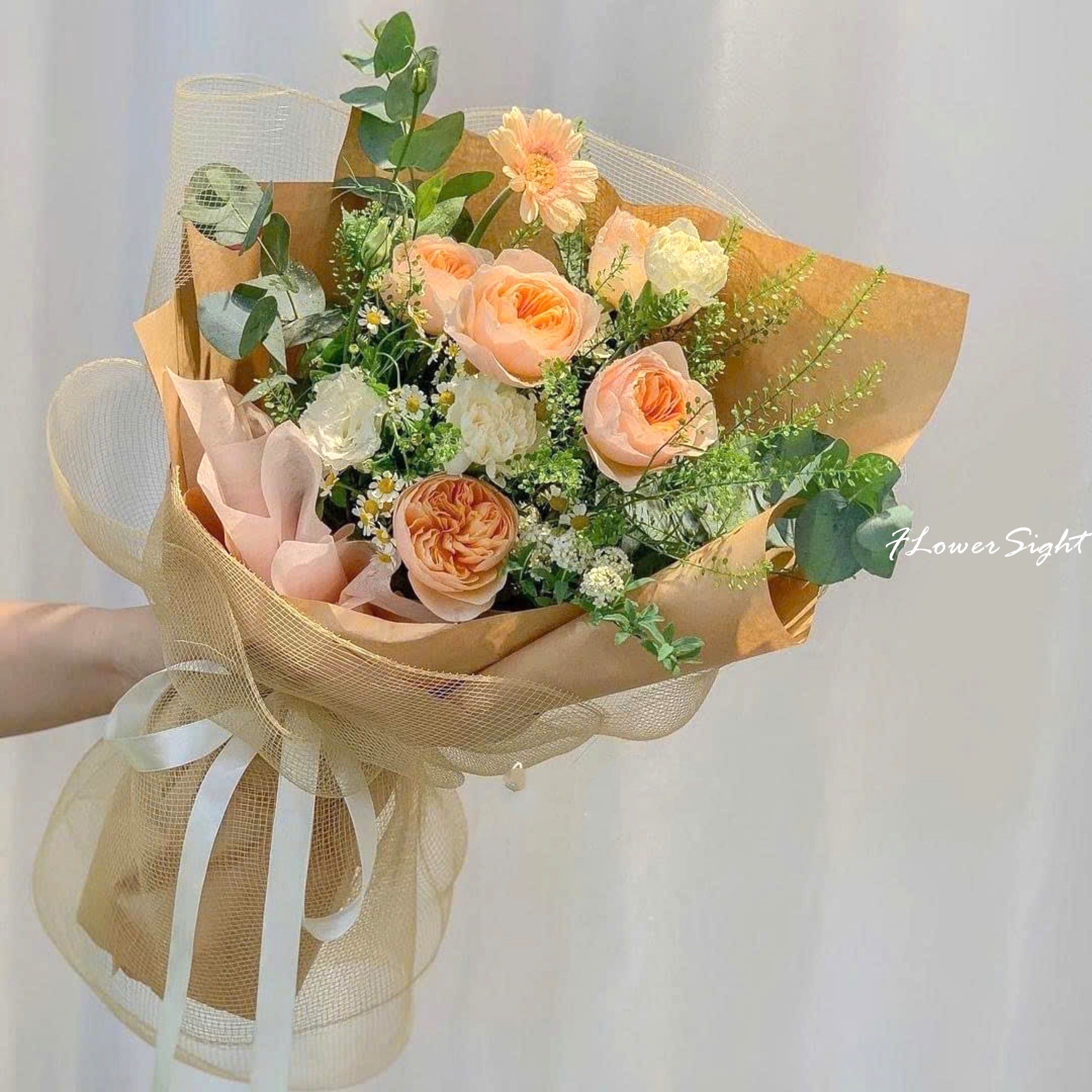 Bó hoa hồng 500k màu vàng