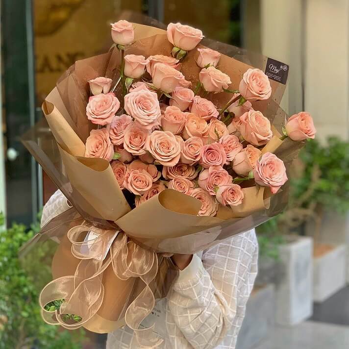 Bó hoa hồng capuchino ngọt ngào