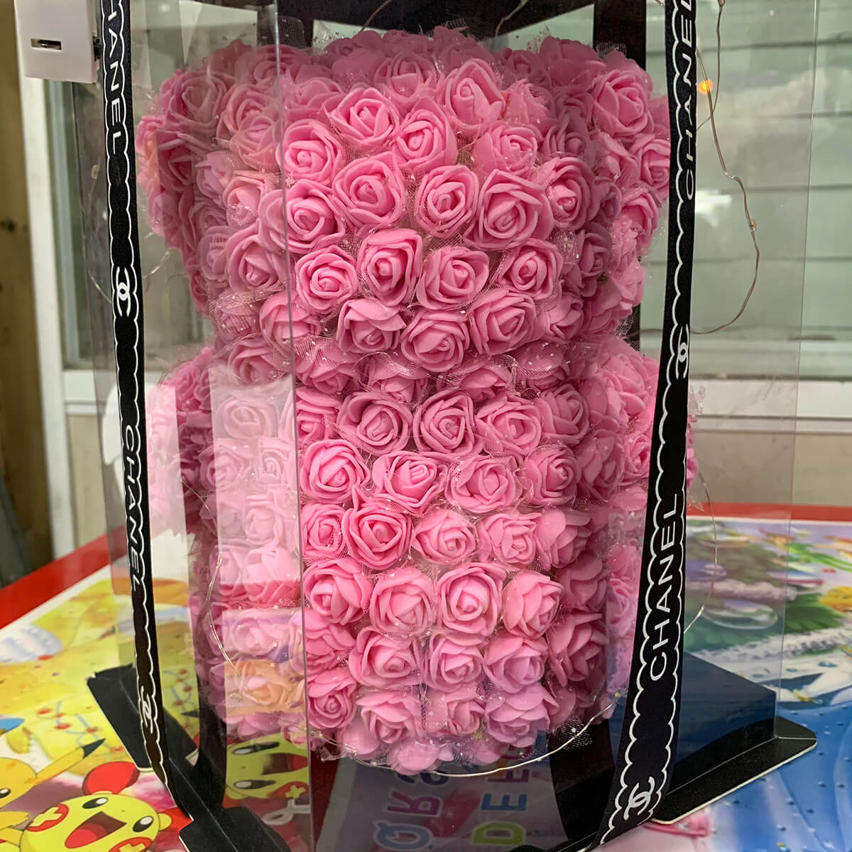 Gấu bông hoa hồng sáp