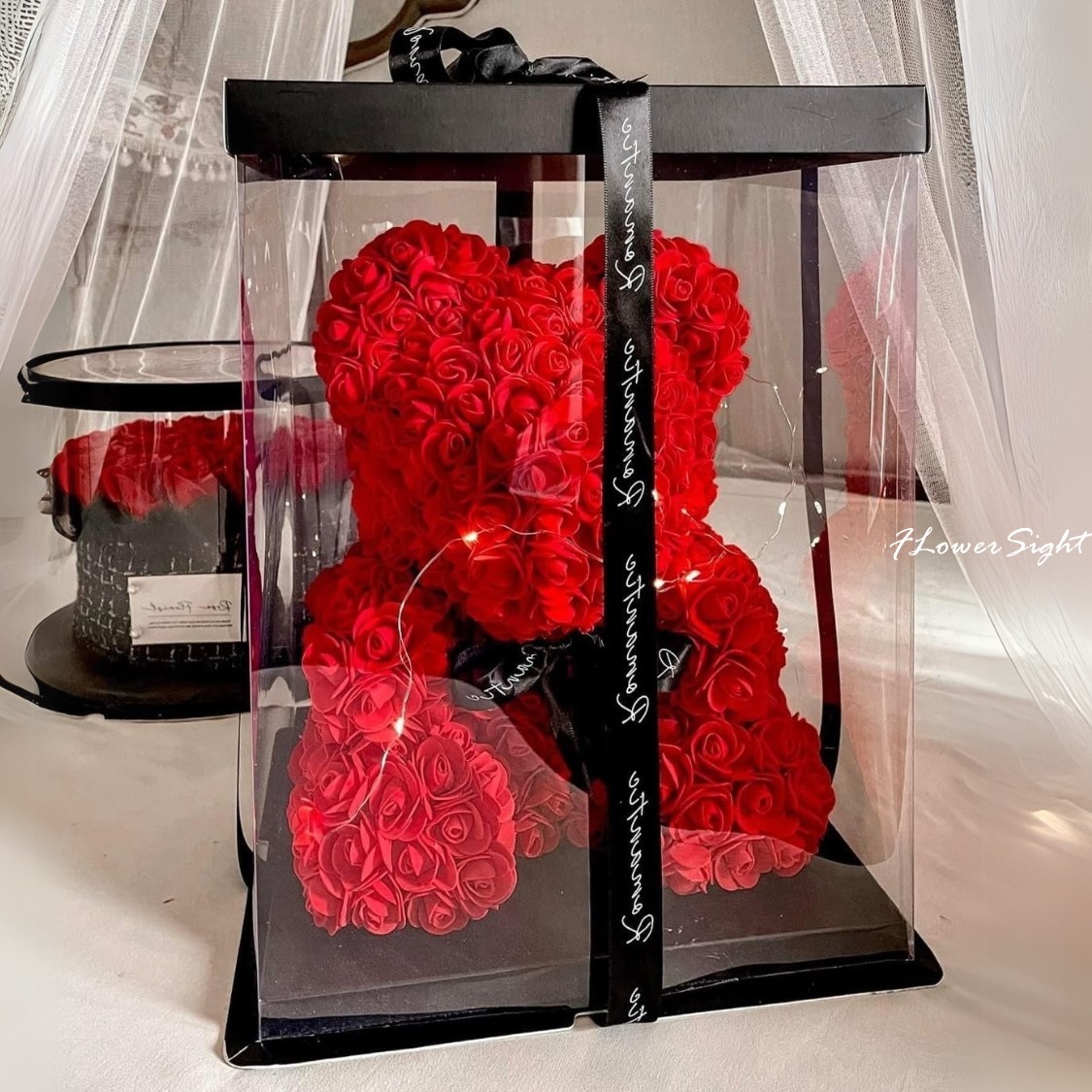 gấu bông hoa hồng sáp