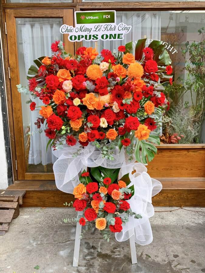 hoa chúc mừng lễ khởi công